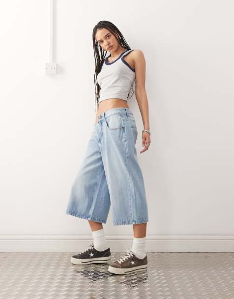 Noisy May – Jeans-Hosenrock in hellblauer Waschung - view 1