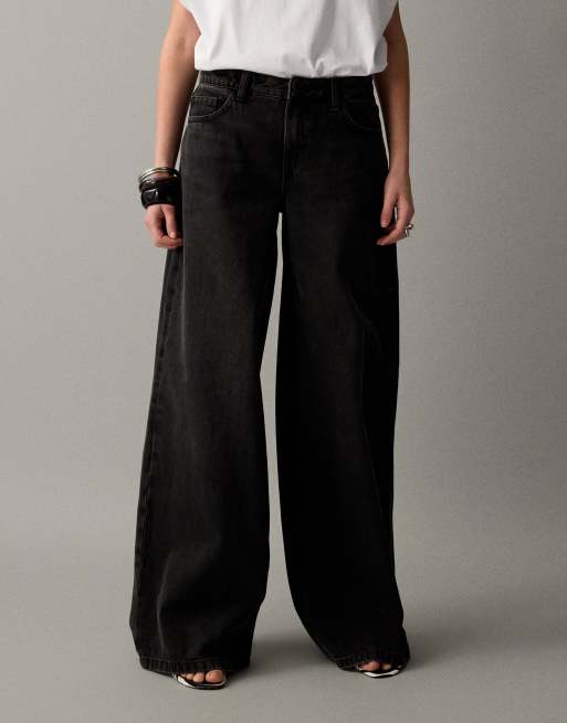 Noisy May - Jeans met wijde pijpen en lage taille in zwarte denim, 2 van 7