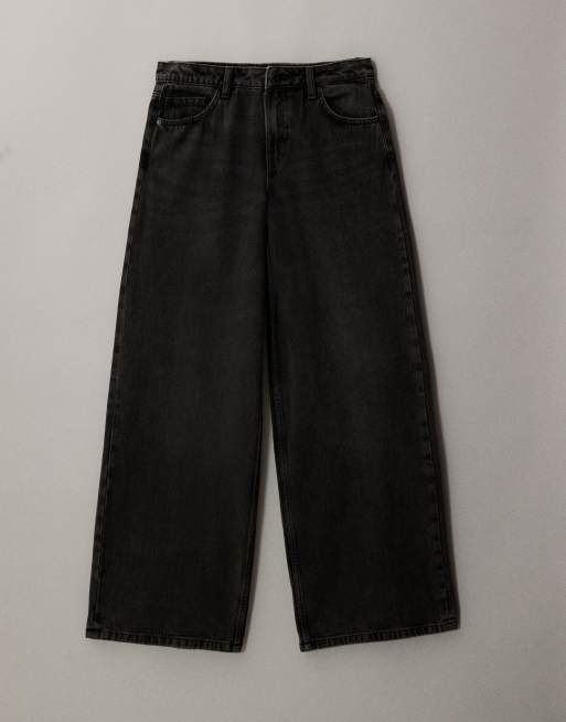 Noisy May - Jeans met wijde pijpen en lage taille in zwarte denim, 5 van 7