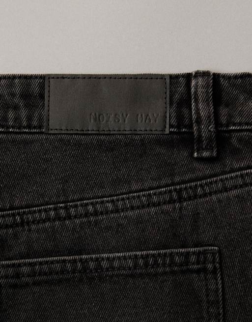 Noisy May - Jeans met wijde pijpen en lage taille in zwarte denim, 6 van 7