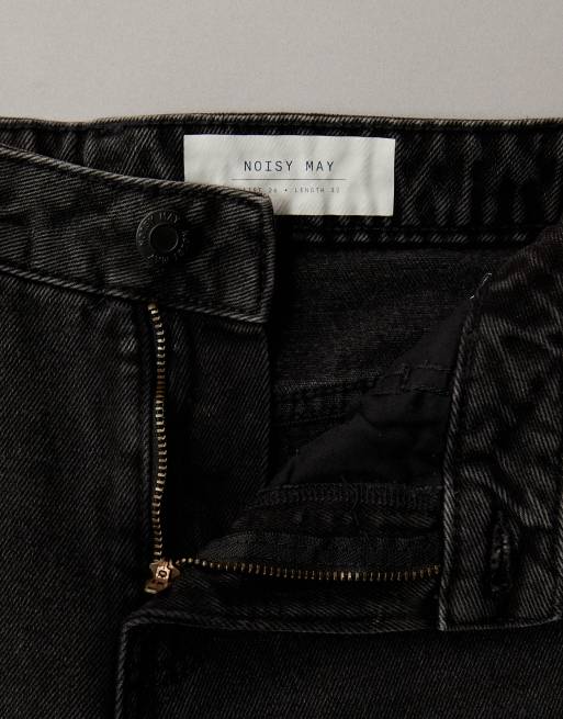 Noisy May - Jeans met wijde pijpen en lage taille in zwarte denim, 7 van 7