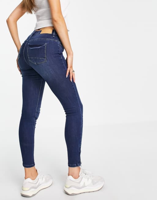 Noisy May - Jeans skinny blu a vita alta alla caviglia, 2 di 4