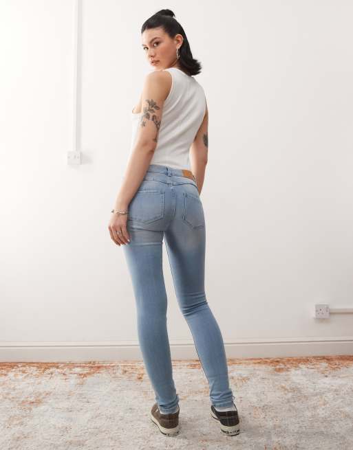 Noisy May - Jen - Push-up jeans in lichtblauwe wassing, 3 van 5