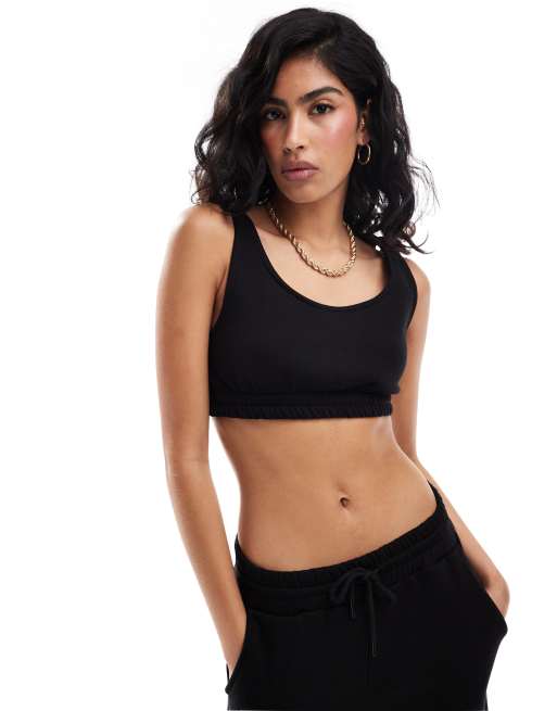 Noisy May jersey crop top in black - part of a set