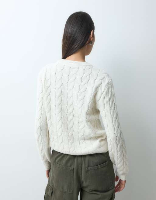 Noisy May jersey de punto de ochos en crema, 5 de 5