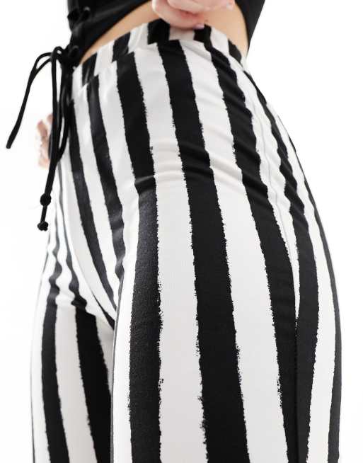 Noisy May jersey flare trouser in stripe | ASOS