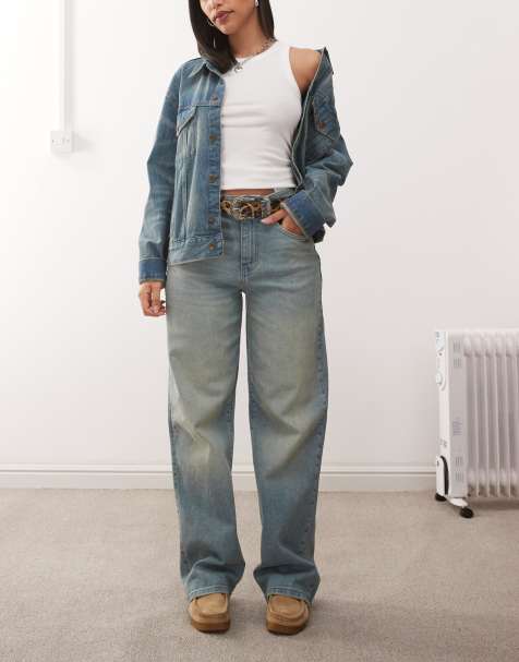 Noisy May - Josie - Blå posede jeans med høj talje og farveskær - view 1
