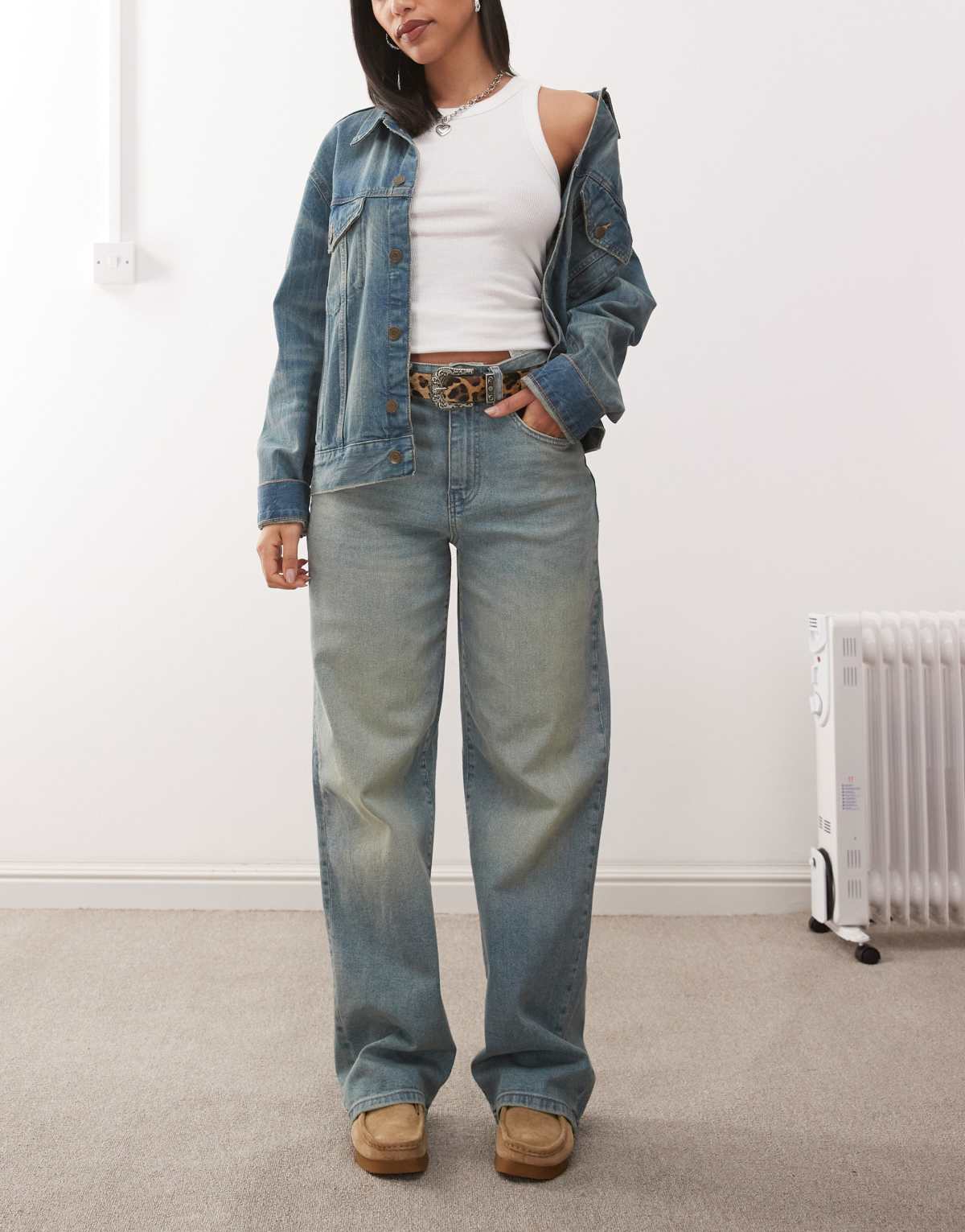 Noisy May Josie high waist baggy jeans in blue tint