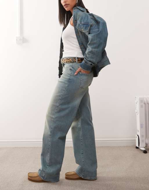 Noisy May Josie high waist baggy jeans in blue tint, 3 of 5