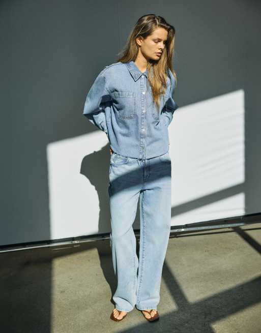 Noisy May Josie high waist baggy jeans in light blue, 2 of 5