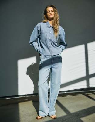 Josie - Jean baggy à taille haute - Bleu clair W30 L32