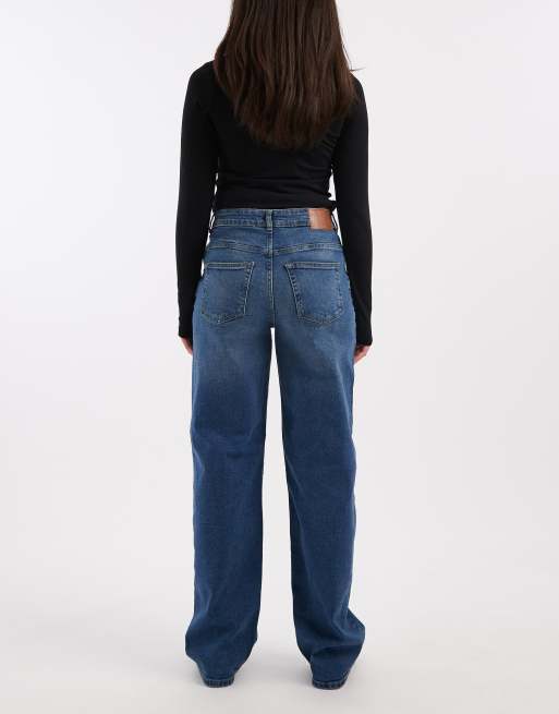 Noisy May - Josie - Mellemblå posede jeans med høj talje i denim, 3 af 5