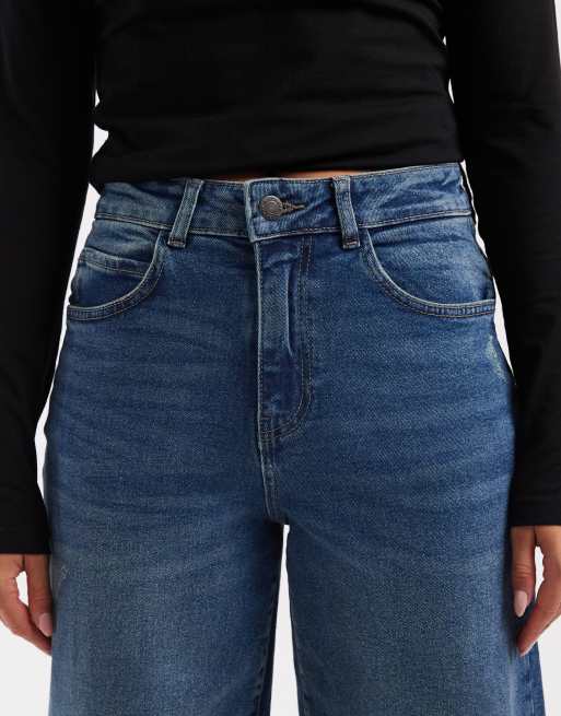 Noisy May - Josie - Mellemblå posede jeans med høj talje i denim, 4 af 5