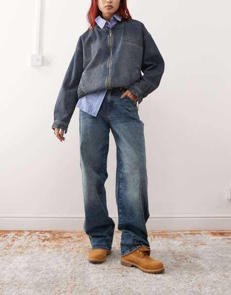 Noisy May Josie high waist baggy jeans in mid wash