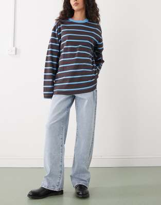 Noisy May - Josie - Weite Jeans in Hellblau mit hohem Bund