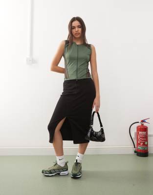 Jupe en jean mi-longue - Noir S