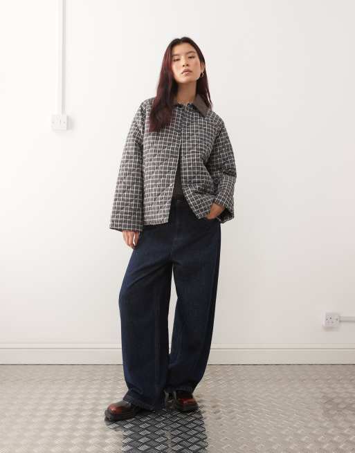 Noisy May – Karierte Steppjacke in Braun, 2 von 4
