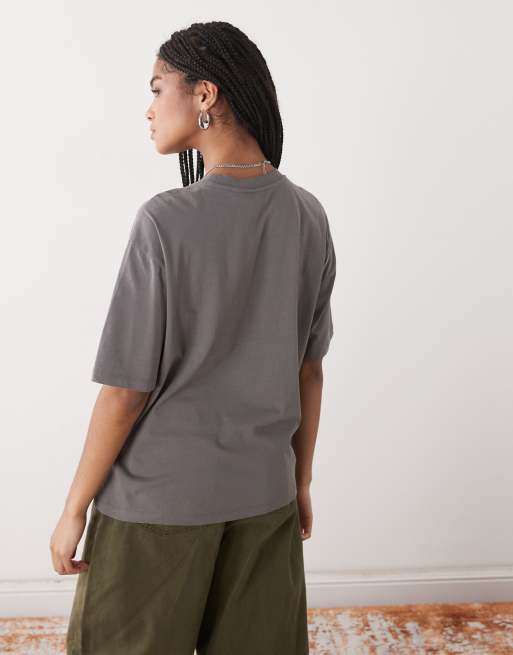 Noisy May – Kastiges T-Shirt in Grau mit „Breakfast“-Motivprint, 3 von 4