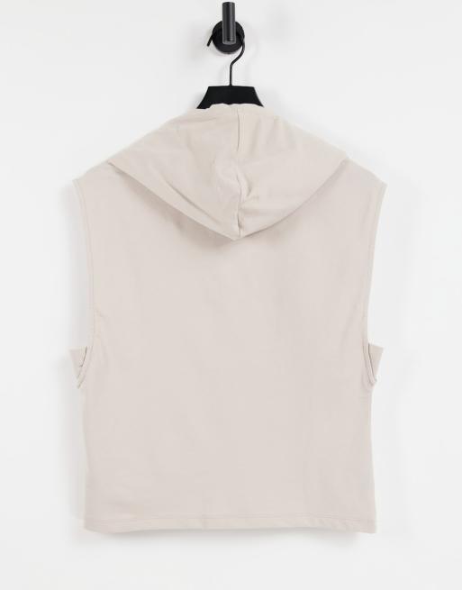 Noisy May - Katoenen mouwloze hoodie in stone, 4 van 4