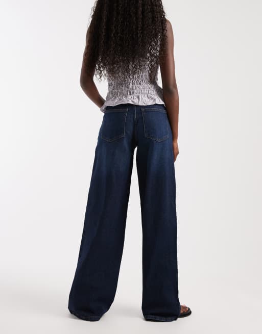Noisy May Kenzie Mid-Rise Wide-Leg-Jeans in dunkelblauem Denim, 2 von 5