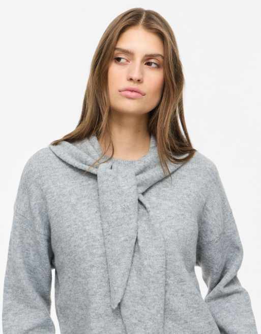 Noisy May Knitted jumper in medium grey melange, 4 of 7