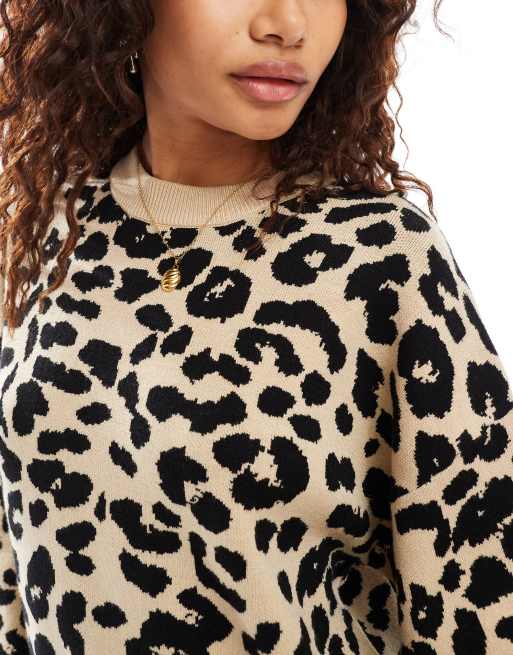 Leopard knitted jumper hotsell