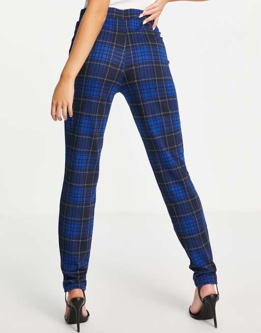 Blue plaid sale pants womens