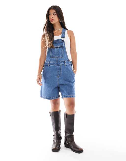 Noisy May - Korte overalls i mellemvasket denim, 2 af 4