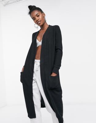 actie knoop Contract Noisy May - Lang vest in zwart | ASOS