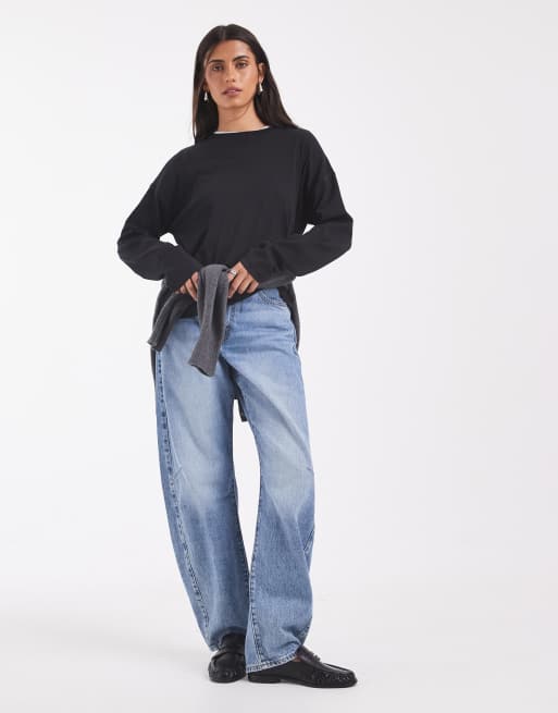 Noisy May – Langärmliges Regular Fit T-Shirt in Schwarz, 2 von 4