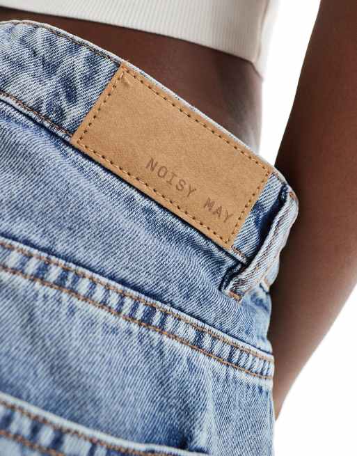 Noisy May – Lediga jeansshorts i ljusblå tvätt med hög midja, 4 av 5