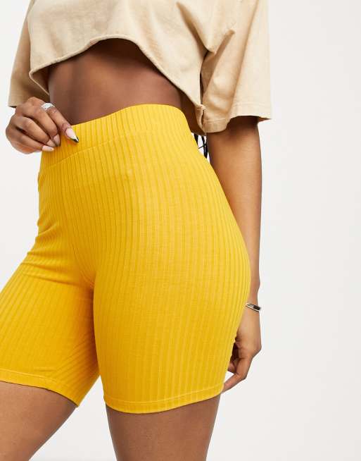 Noisy May legging shorts set in mustard