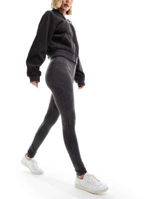 Noisy May - Leggings in Dunkelgrau mit hohem Bund