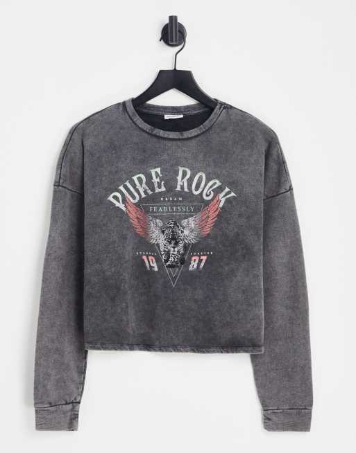 Noisy May - Lenny - Top a maniche lunghe nero con grafica