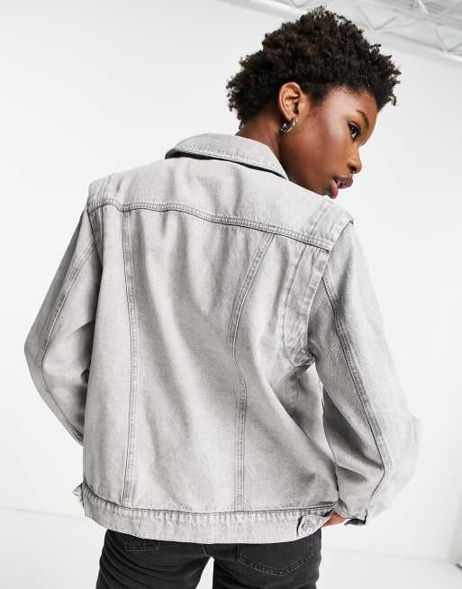 Light grey 2025 denim jacket womens