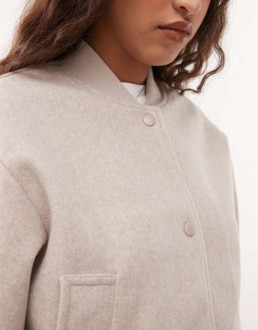 Noisy May - Let og børstet beige bomber-jakke, 4 af 4