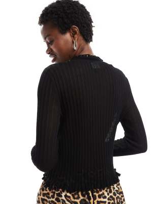 L*様 クラネ SHEER ROLLED EDGE KNIT CARDIGAN セール】SHEER ROLLED EDGE KNIT CARDIGAN（カーディガン/ボレロ