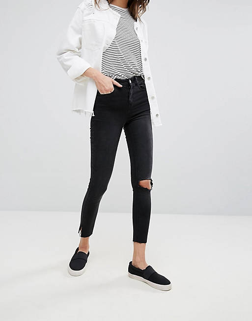 Noisy May Lexi Ankle Slit Skinny Jeans