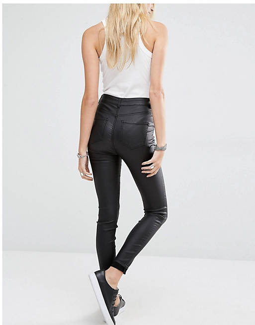 Noisy May Lexi High Rise Coated Skinny Jeans |