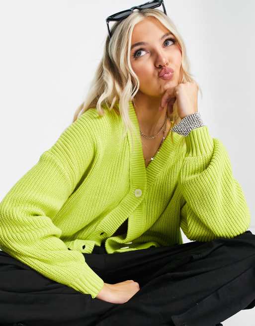 Womens lime green cardigan sale