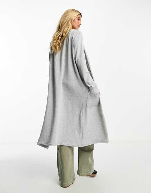 Noisy May lightweight longline cardigan in gray | ASOS