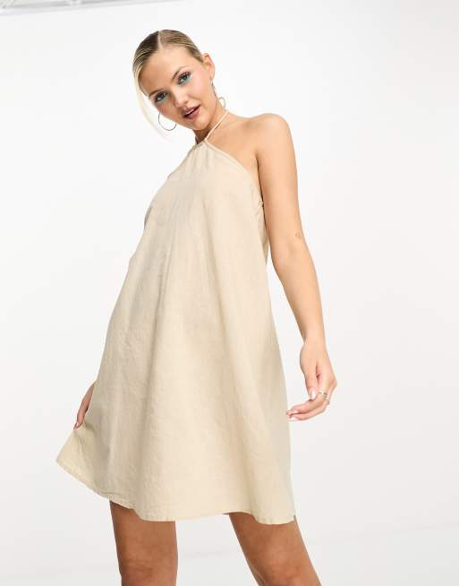 Halter neck shop linen dress