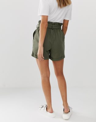 high waisted utility shorts