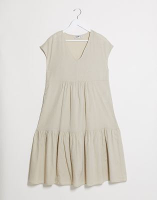 beige smock dress