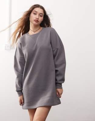 Noisy May - Lockeres Sweatshirt-Kleid in Anthrazit-Grau