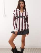 ASOS DESIGN Oversized t-shirt in black and white stripes with Copenhagen embroidery