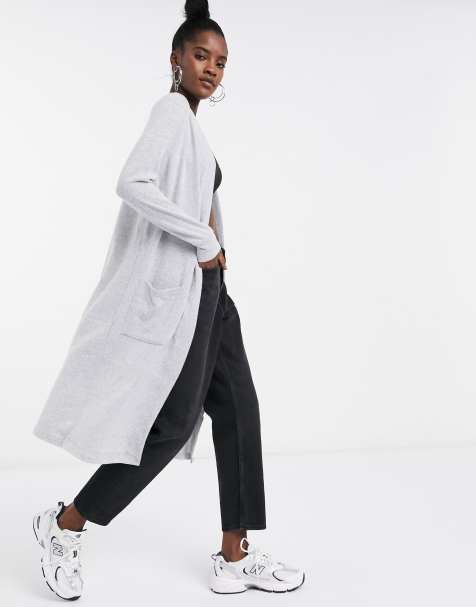 Noisy May longline cardigan in grey