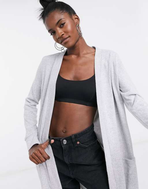 Asos long hot sale grey cardigan