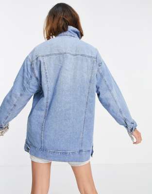 denim longline jacket