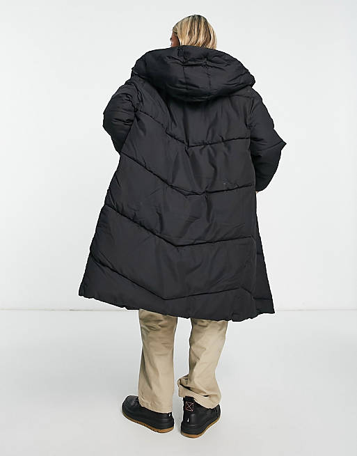circulation Nervous breakdown Hardness Noisy May longline padded coat with hood in black | ASOS